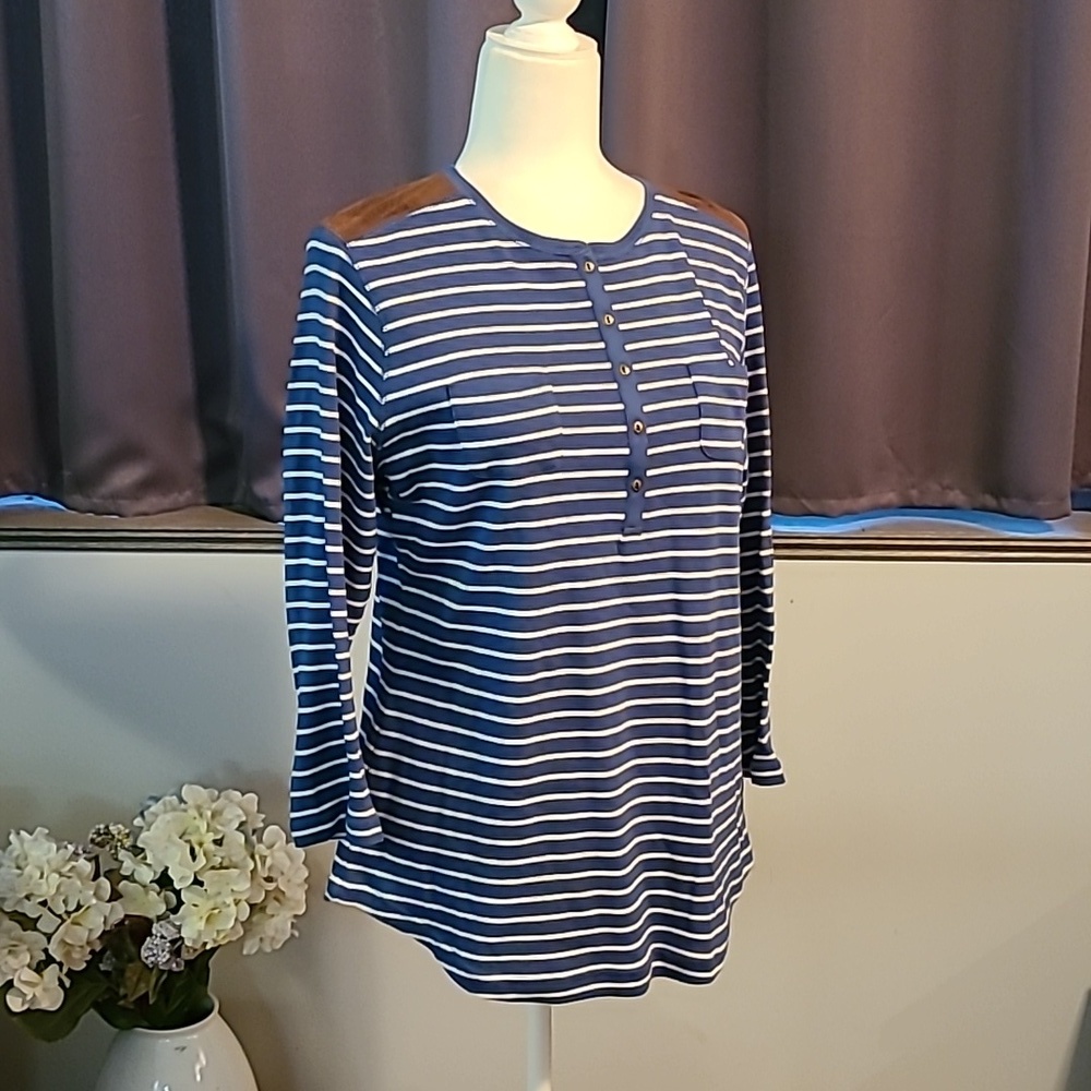 Chaps Striped Top - Ladies Large